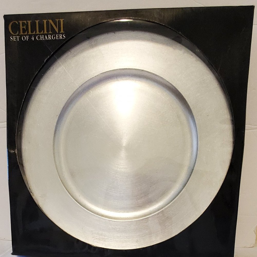 4 Made In Italy Silver Leaf Chargers